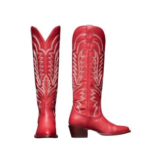 Tecovas Shoes - New Tecovas The Abby Red Leather Tall Western Cowboy Boots Wide Calf 7 Rodeo